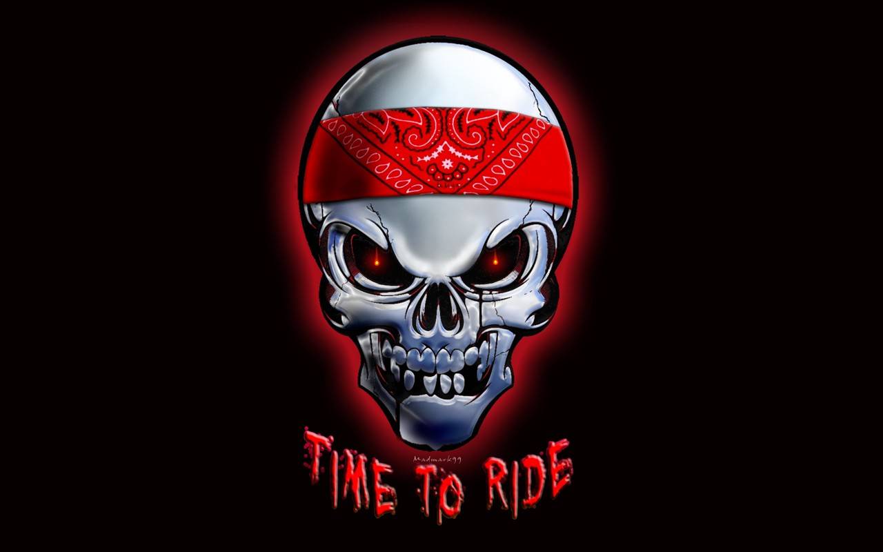biker skull and cross